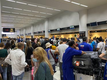 Chaos is seen at the Beirut airport, Aug. 23, 2021. (Al Arabiya English)