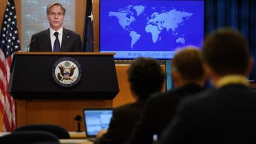 Secretary of State Antony Blinken speaks about Afghanistan during a media briefing at the State Department, Sep. 3, 2021. (AFP)