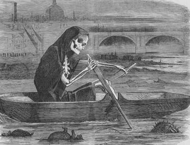رسم كاريكاتيري ساخر حول تلوث نهر التيمز
