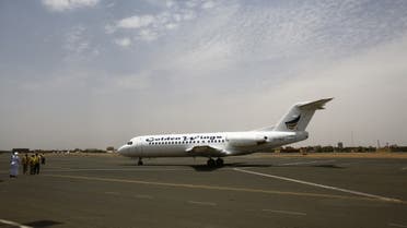 A Golden Wings aeroplane transporting Sudanese citizens arrives at the airport in Khartoum from Juba on July 15, 2016. (File photo: AFP)