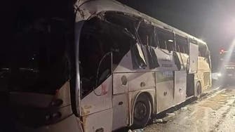Bus overturns on Egypt highway, killing at least 12