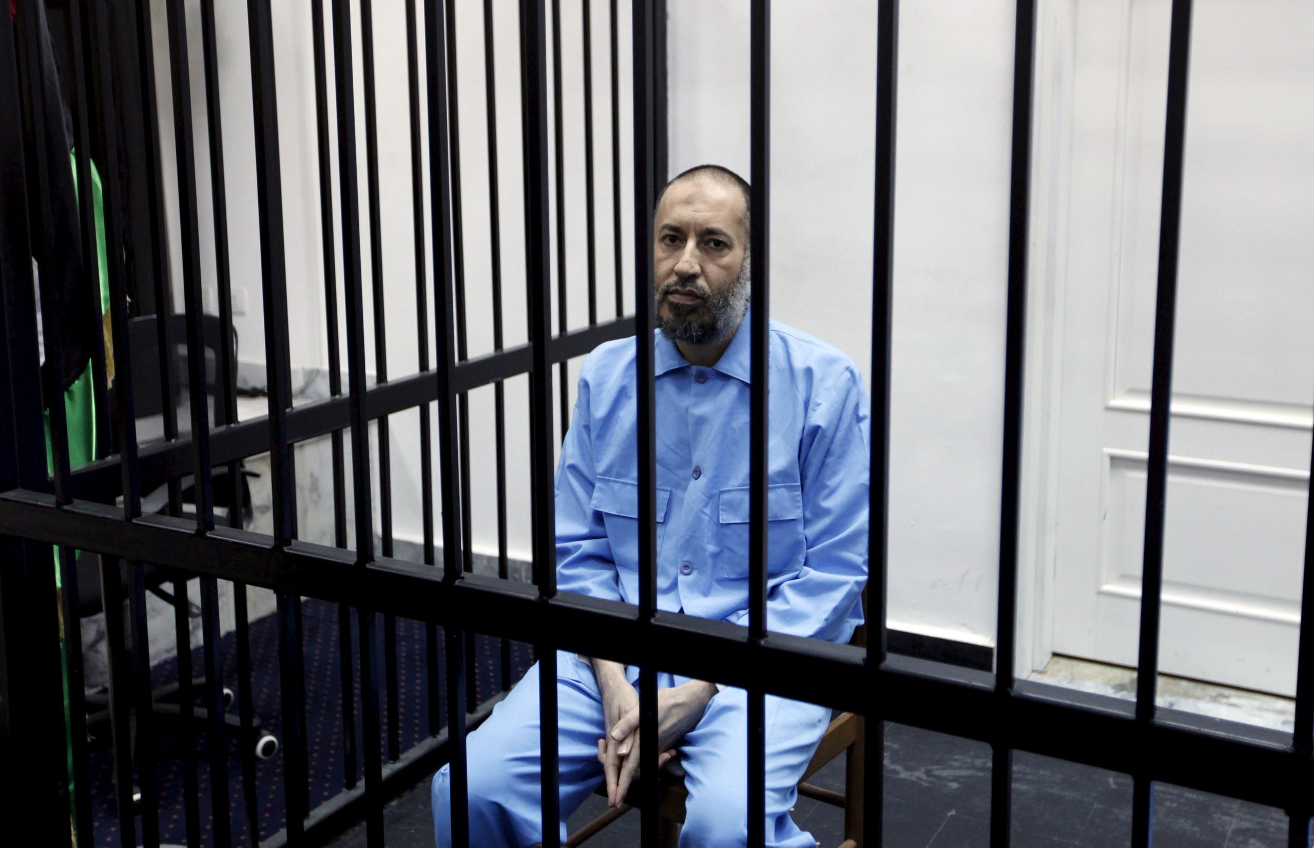 Al-Saadi Gaddafi during one of his trial sessions in Tripoli in 2016