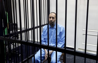 الساعدي القذافي خلال إحدى جلسات محاكمته في طرابلس في 2016