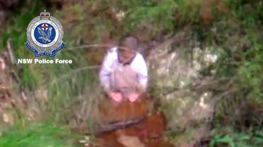 A three-year-old boy wearing a sweat shirt and diapers was found sitting in a creek. (Screengrab)