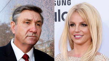 Jamie Spears, father of singer Britney Spears, leaves the Stanley Mosk Courthouse in Los Angeles on Oct. 24, 2012, left, and Britney Spears arrives at the Billboard Music Awards in Las Vegas on May 17, 2015. (AP)