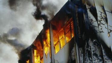 A fire tore through an overcrowded block in a jail in Indonesia’s Banten province. (Twitter)