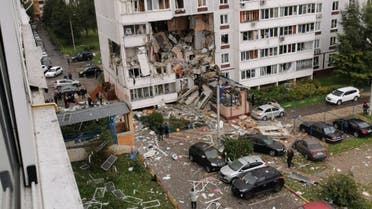 A view of a damaged residential building after it was hit by a gas explosion in the town of Noginsk, Moscow region, on September 8, 2021. (File photo: AFP)