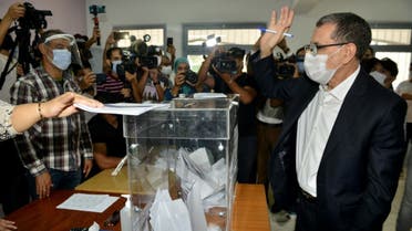 رئيس الحكومة المغربية سعد الدين العثماني بعد الادلاء بصوته في انتخابات المغرب