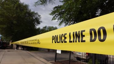 Police tape surrounds a crime scene where three people were shot at the Wentworth Gardens housing complex in the Bridgeport neighborhood on June 23, 2021 in Chicago. (AFP)