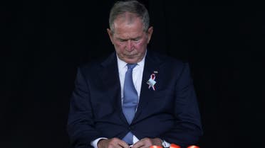 Former US President George W. Bush attends an event commemorating the 20th anniversary of the September 11, 2001 attacks at the Flight 93 National Memorial in Stoystown, Pennsylvania, US. (Reuters)