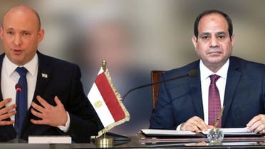 الرئيس المصري عبد الفتاح السيسي ورئيس الوزراء الإسرائيلي نفتالي بينيت 