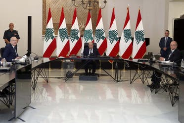 Lebanon's President Michel Aoun heads the new government's first cabinet meeting at the presidential palace in Baabda, Lebanon September 13, 2021. (File photo: Reuters)