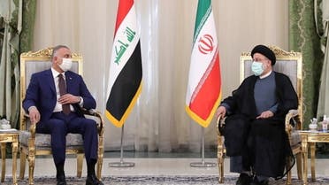 Iran's President Ebrahim Raisi meets Iraq's Prime Minister Mustafa al-Kadhimi in Tehran, Iran, September 12, 2021. (Reuters)