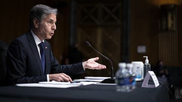 U.S. Secretary of State Antony Blinken testifies during a Senate Foreign Relations Hearing to examine the United States withdrawal from Afghanistan on Capitol Hill on September. 14, 2021 in Washington, DC. (AFP)