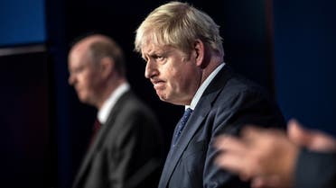 Britain's Prime Minister Boris Johnson reacts during a news conference on the coronavirus disease (COVID-19) in the Downing Street Briefing Room, London, Britain September 14, 2021. (Reuters)
