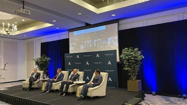 UAE, Bahran and Israel's ambassadors to the US mark the first anniversary of the Abraham Accords in Washington, Sept. 14, 2021. (Twitter/kampeas)