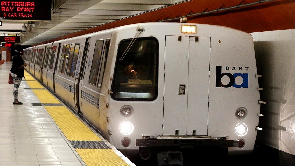 A Bay Area Rapid Transit train arrives at a station Tuesday, Oct. 15, 2013, in Oakland, Calif. (AP)