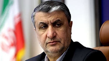 his file handout picture provided by the Iranian presidency on August 29, 2021 shows Iran's chief of the nuclear program, Mohammad Eslami, looking on in the capital Tehran. (AFP)