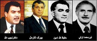 اربعة رؤساء يساريين تعاقبوا على الحكم في الحقبة الشيوعية في أفغانستان