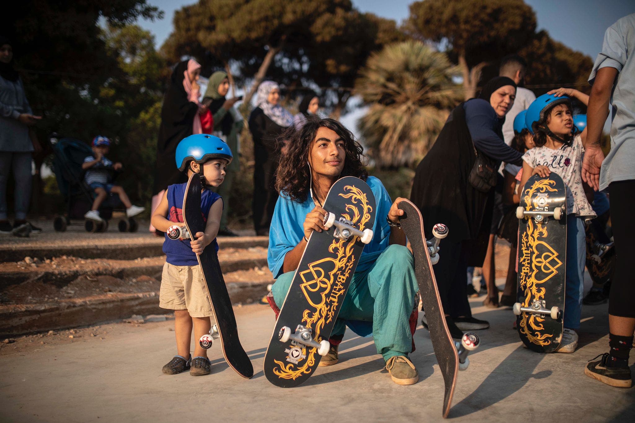 Children taking part in classes at Lebanon's new skatepark. (Image: Make Life Skate Life)