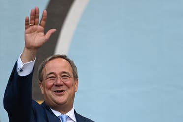 Christian Democratic Union (CDU) leader and chancellor candidate Armin Laschet waves after addressing supporters during an electoral meeting in Warendorf, western Germany, on September 18, 2021. (File photo: AFP)