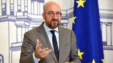 European Council President Charles Michel attends a joint press conference with Armenia's Prime Minister Nikol Pashinyan in Yerevan on July 17, 2021. (AFP)