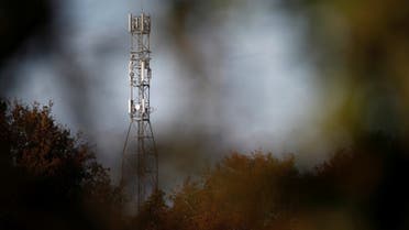Transmitting antennas are seen on a mobile-phone network relais mast in Le Bignon near Nantes, France, November 17, 2020. (Reuters/Stephane Mahe)