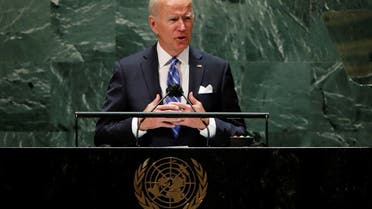 President Joe Biden addresses the 76th Session of the UN General Assembly in New York, Sept. 21, 2021. (Reuters)