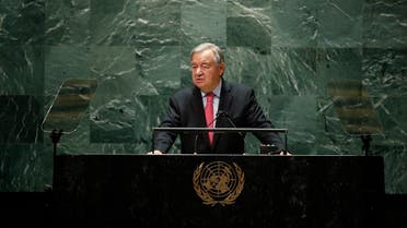 United Nations Secretary General Antonio Guterres addresses the 76th Session of the U.N. General Assembly, Tuesday, Sept. 21, 2021, at United Nations headquarters in New York. (AP)