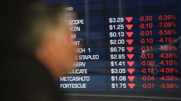 Stocks on the benchmark S&P/ASX200 index show them opening lower in the red at the Australian Stock Exchange in Sydney on July 6, 2015. (File photo: AFP)
