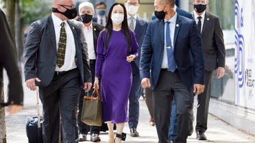 Huawei Technologies CFO Meng Wanzhou returns to a court hearing, wearing an ankle monitor, in Vancouver, Canada, Aug. 18, 2021. (Reuters)