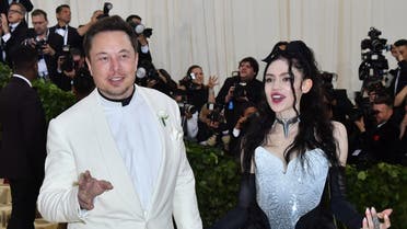 Elon Musk and Grimes arrive for the 2018 Met Gala on May 7, 2018, at the Metropolitan Museum of Art in New York. (Angela Weiss/AFP)
