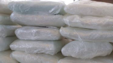 Packets of fentanyl mostly in powder form and methamphetamine, which U.S. Customs and Border Protection say they seized from a truck crossing into Arizona from Mexico, is on display during a news conference at the Port of Nogales, Arizona, U.S., January 31, 2019. Courtesy U.S. Customs and Border Protection/Handout via REUTERS ATTENTION EDITORS - THIS IMAGE HAS BEEN SUPPLIED BY A THIRD PARTY.