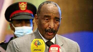  In this file photo taken on September 26, 2020, Sudan's Sovereign Council chief General Abdel Fattah al-Burhan speaks during the opening session of the First National Economic Conference in the capital Khartoum. (AFP)