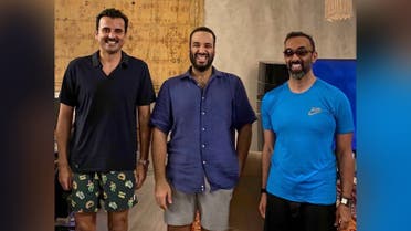 (From left to right): Sheikh Tamim bin Hamad al-Thani the Emir of Qatar, Saudi Crown Prince Mohammad Bin Salman and UAE’s National Security Advisor Sheikh Tahnoon bin Zayed Al Nahyan. (Twitter)