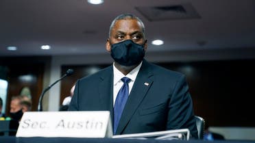 Defense Secretary Lloyd Austin arrives for a Senate Armed Services Committee hearing on the embarrassing US withdrawal from Afghanistan, Sept. 28, 2021. (AP)