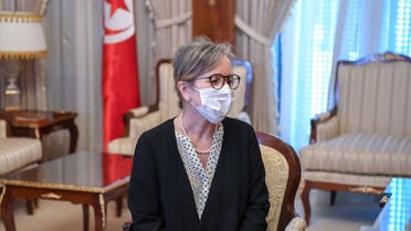 A handout picture provided by the Tunisian Presidency's official Facebook Page on September 29, 2021 shows Najla Bouden during a meeting in the capital Tunis. (AFP)