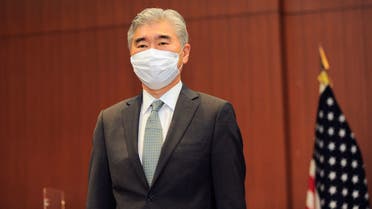 Sung Kim, U.S. Special Envoy for North Korea, poses ahead of a trilateral meeting between Japan, U.S., and South Korea, to discuss North Korea, in Tokyo, Japan, September 14, 2021. David Mareuil/Pool via REUTERS