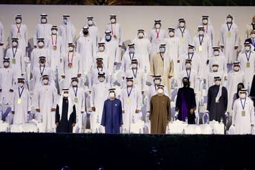 الشيخ محمد بن راشد والشيخ محمد بن زايد آل نهيان خلال حفل إكسبو 2020