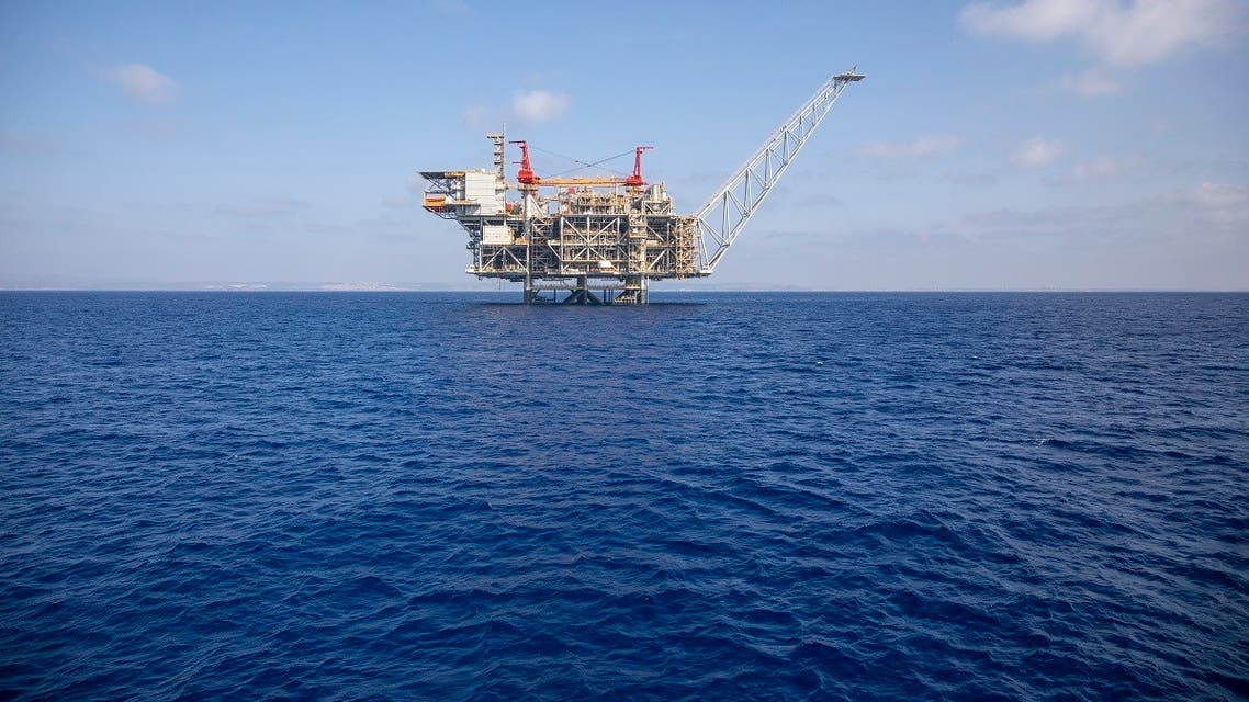 Israel’s offshore Leviathan gas field in the Mediterranean Sea, Tuesday, Sept. 29, 2020. (AP/Ariel Schalit)