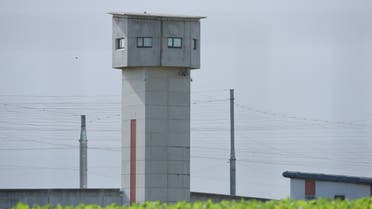 A picture taken on October 5, 2021 shows a view of the penitentiary center of Alencon, in Conde-sur-Sarthe, northwestern France, where a detainee has taken a prison guard hostage. (AFP)