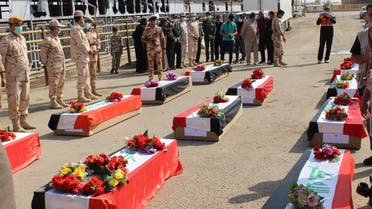 The remains of 11 Iraqi soldiers were repatriated to their homeland on October 6, 2021 under the auspices of the ICRC. (Twitter/@ ICRC_IQ)