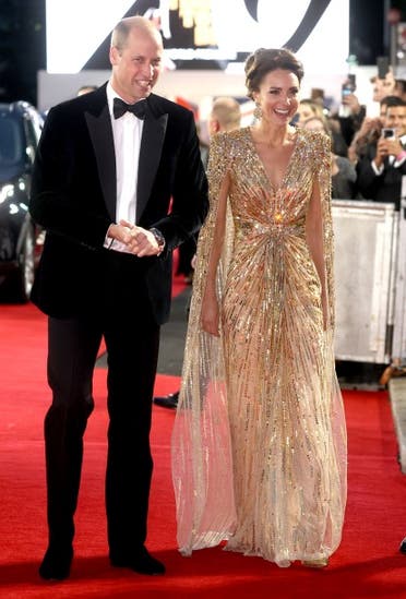 كايت ميدلتون برفقة زوجها الأمير ويليام في العرض الأول لفيلم جايمس بوند الأخير