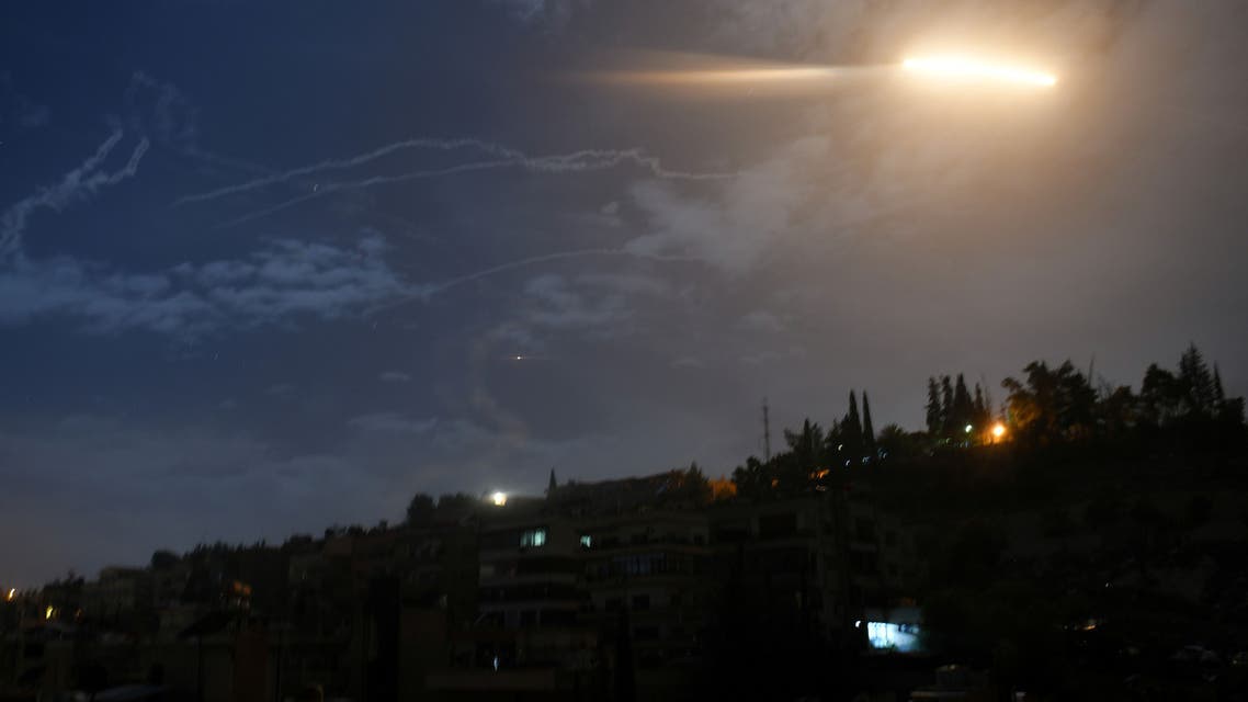 Missile fire is seen over Damascus, Syria January 21, 2019. SANA/Handout via REUTERS ATTENTION EDITORS - THIS IMAGE WAS PROVIDED BY A THIRD PARTY. REUTERS IS UNABLE TO INDEPENDENTLY VERIFY THIS IMAGE