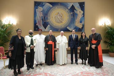 Pope Francis meets with Zayed Award jury. (Supplied)