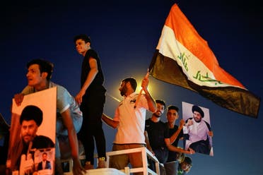 أنصار الصدر احتفلوا ببغداد بعد تصدره نتائج الانتخابات