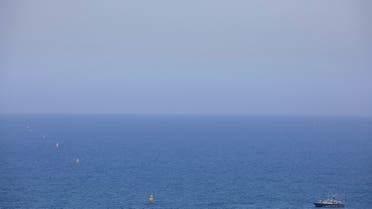 A Lebanese Navy vessel patrols in the Mediterranean Sea, as seen from the Rosh Hanikra border crossing between Israel and Lebanon. (File photo: AP)
