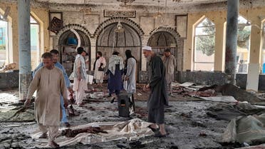 People view the damage inside of a mosque following a bombing in Kunduz, province northern Afghanistan, Friday, Oct. 8, 2021. (File photo; AP)