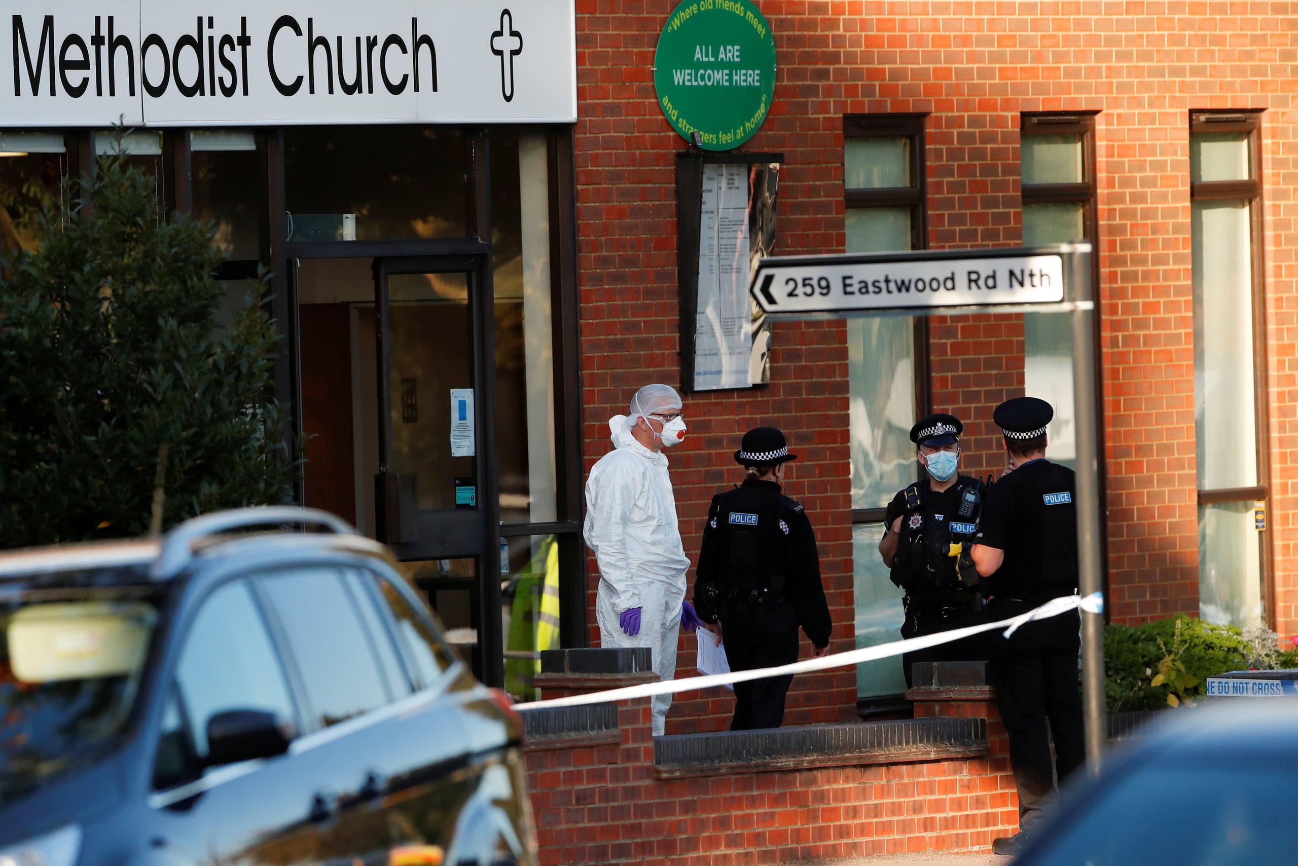 From the scene of the stabbing of British MP David Ames (Reuters)