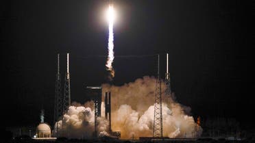 A United Launch Alliance Atlas V rocket carrying the LUCY spacecraft lifts off from Launch Complex 41 at the Cape Canaveral Space Force Station, on Oct. 16, 2021, in Cape Canaveral, Florida. (AP)